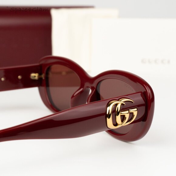 Gucci Women Sunglasses Burgundy Red Oval GG1829SK 003 NEW AUTHENTIC main image 7